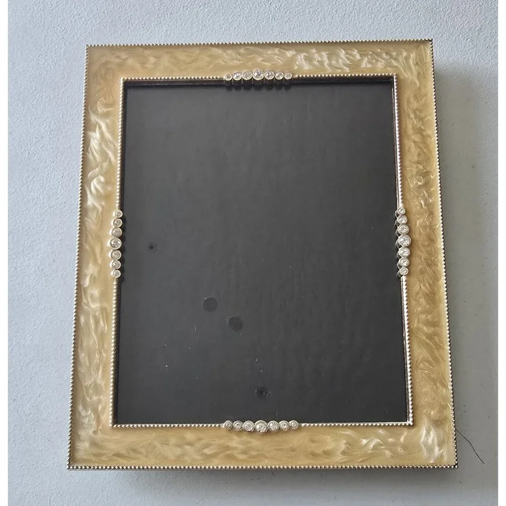 ENAMEL Picture Frame WITH Rhinestones EMBELLISHED SIDES 9.5